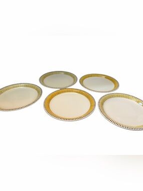 Vintage Scandinavian MCM 7” Ceramic Plates Stavangerflint Norway Set of 5